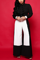 Sexy wide-leg pants fashionable high-waisted collared pants ZS0159