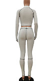 Casual Polyester Knit Long Pants Long sleeve Pants Sets NYF8010