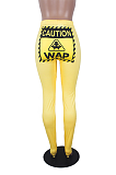 Casual Sporty Simplee Pop Art Print Elastic Waist High Waist Tailored Pants
