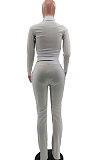 Casual Polyester Spliced Long Pants Long sleevecoatPants SetsNYF004