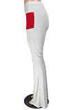 Casual Cotton Blend Long Pants Flare Leg Pants W8320