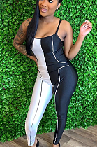 Casual and fashionable contrast - colored sling jumpsuit ED8282