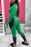 Casual Sporty Simplee Letter Long Sleeve Round Neck Spliced Pants Sets T3562