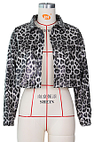Casual fashion leopard print PU leather bomber jacket jacket ZS0314