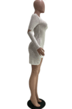 Sexy Polyester Round Neck Mini Dress GLS8018