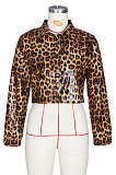 Casual fashion leopard print PU leather bomber jacket jacket ZS0314