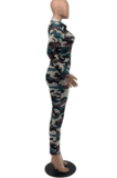 Sexy Polyester Camo Long Sleeve High Neck Hollow Out MLM9014