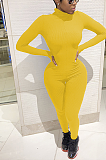 Casual Basics Simplee Extra-Long Sleeve Round Neck Bodycon Jumpsuit TRS1067