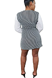 Casual Basics Sexy Striped Long Sleeve Round Neck Shirt Dress AWL0019