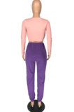 Sexy Polyester Spliced Hollow Out Long Pants LL6305