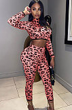 Sexy Polyester Leopard Dew Waist Long SleeveClub Suit SetsCCN1826