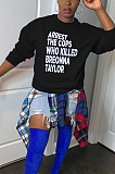 Casual Preppy Simplee Letter Long Sleeve Round Neck Tee Top BN9255