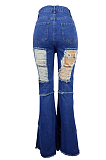 Casual Cute Simplee High Waist Flare Leg Pants Jeans LS6376