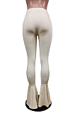 Casual Basics Simplee Elastic Waist High Waist Flare Leg Pants WY6715