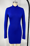 Casual Modest Simplee Long Sleeve Deep V Neck Mini Dress X9260