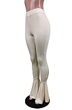 Casual Basics Simplee Elastic Waist High Waist Flare Leg Pants WY6715