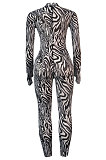 Sexy Polyester Long Sleeve Zipper Mid Waist Jumpsuits  KA7118
