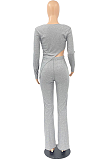 Casual sexy personality irregular top micro horn pants suit QQ5203