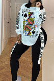 Casual Polyester Printing  Long Sleeve Two-PieceYSH6172