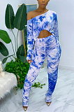 Casual Cute Simplee Ditsy Floral Long Sleeve Off Shoulder Notched Neck Pants Sets ARM8210