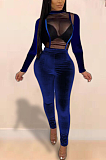 Blazer Night Out Sexy Mesh Long Sleeve Hollow Out Bodycon Jumpsuit FA7077