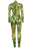 Sexy Polyester Long Sleeve Cultivate One's Morality Decorative Pattern Bodycon Jumpsuit   KA7124