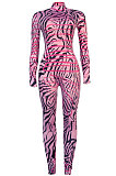 Sexy Polyester Long Sleeve Cultivate One's Morality Decorative Pattern Bodycon Jumpsuit   KA7124