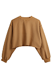 Casual Basics Simplee Long Sleeve Round Neck Crop Top JHH0036