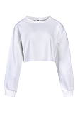 Casual Cute Simplee Long Sleeve Round Neck Crop Top JHH0039