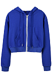 Casual Pure Color Sporty Simplee Long Sleeve Hoodie JHH0043