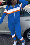 Casual Sporty Simplee Striped Long Sleeve Spliced Hoodie Pants Sets FA7130