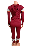 Casual Sporty Simplee Striped Long Sleeve Spliced Hoodie Pants Sets FA7130