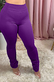 Casual tight solid color pants H1527