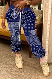 Casual Polyester Mid Waist  Totem Printing  Loose  Sweatpants  CYY8023
