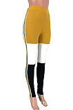Casual Polyester Spliced Long Pants Tight Pencil Pants PU8303