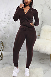 Casual Sporty Simplee Long Sleeve Deep V Neck Pants Sets SMR9746