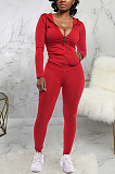 Casual Sporty Simplee Long Sleeve Deep V Neck Pants Sets SMR9746