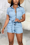 Casual Sexy Simplee Short Sleeve Lapel Neck Romper SMR9715