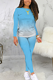 Casual Sporty Simplee Long Sleeve Round Neck Skinny Pants Sets SMR9735