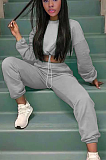 Casual navel hoodie sports suit MN8319