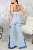 Casual flared jeans with slit knees SMR2319