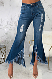 Casual flared jeans with slit knees SMR2321