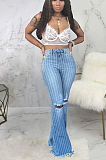 Casual flared jeans with slit knees SMR2320