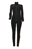 Casual Sporty Simplee Letter Long Sleeve Lapel Neck Sweat Pants Sets CM785