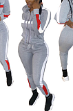 Casual Sporty Simplee Long Sleeve Spliced Hoodie Long Pants Sets HM5272