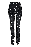 Casual Modest Simplee Polka Dot Long Sleeve High Neck Sets WXY8508