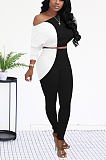 Casual Sexy Simplee Batwing Sleeve Off Shoulder Skinny Pants Sets WXY8805