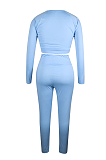 Casual Sporty Simplee Long Sleeve Round Neck Pants Sets QQM4118