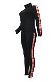 Casual Sporty Simplee Letter Long Sleeve Lapel Neck Sweat Pants Sets CM785