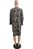 Casual Modest Simplee Camo Long Sleeve Longline Top HM5793